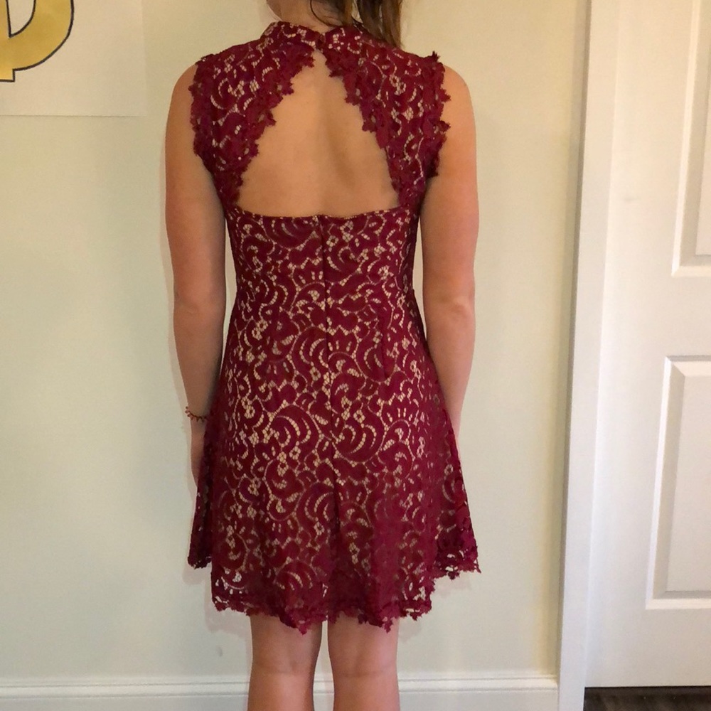 Francesca’s Red Lace Dress - Picture 2 of 4
